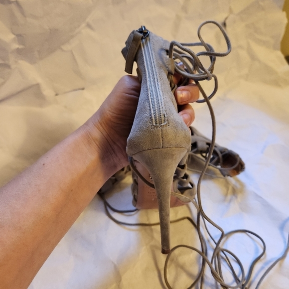 Aquazzura Gray Lace-Up Sandals - Picture 7 of 7